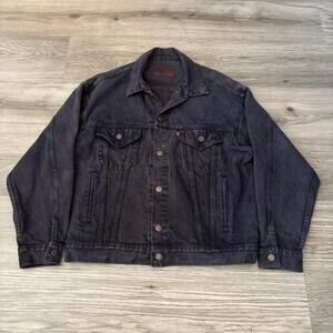 Crazy vintage levis black purpleish denim Jacket Size Mens Small